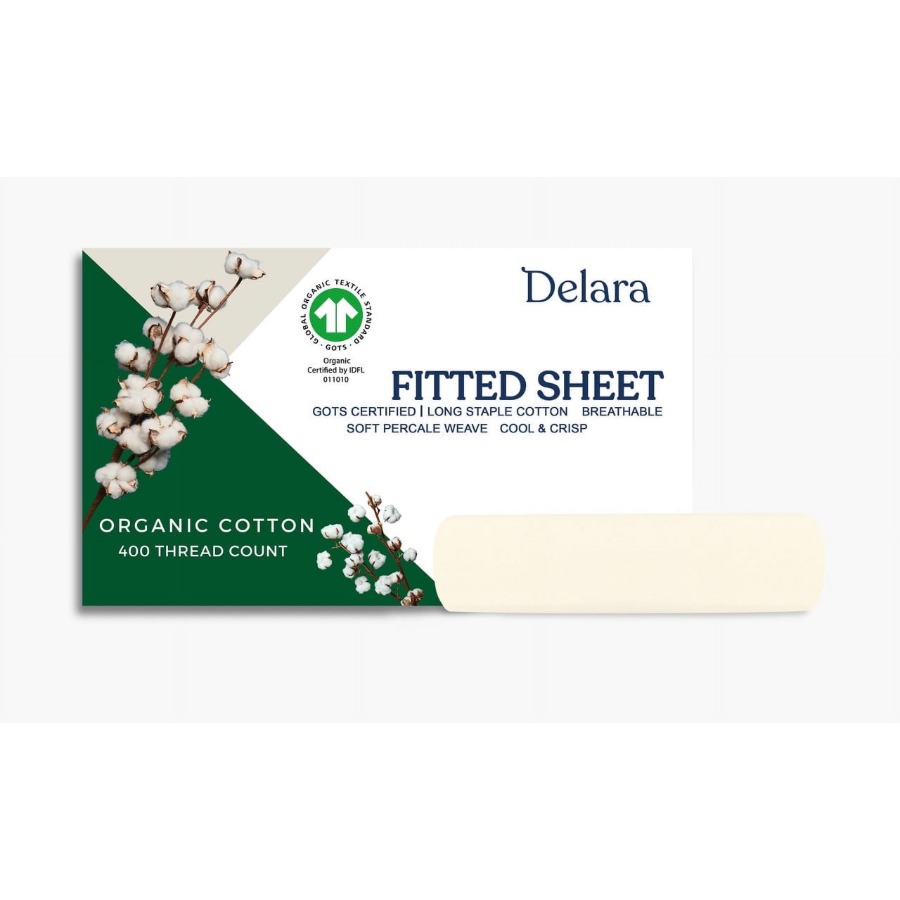 Cotton Wick Organic - Organic Cotton Percale King Fitted Sheet